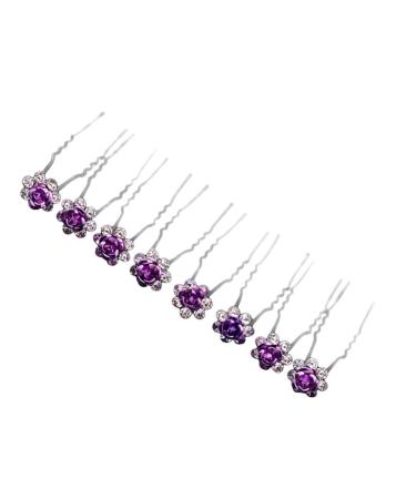 Frcolor 20pcs Wedding Bridal Rhinestone Hairpins | Beautiful Purple Crystal Flower Hair Accessories - Buy Online on GoSupps.com