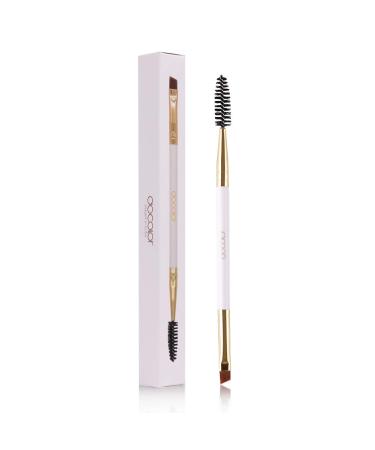 Docolor Eyebrow Brush Duo Eyebrow Spoolie 1Pc Professional Angled Eye Brow Brush Perfect for Lining and Shaping Brows Spoolie for Brows or Lashes White