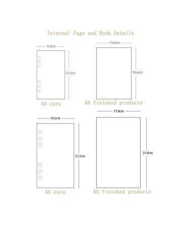 A5 Cute Cloth Dotted 6 Holes Spiral Ring Binder Notebook School Office Stationery Blank Line Grid Dots Planner (Color : A Size : Line-Inner Page) (A Daily plan) - Buy Online on GoSupps.com