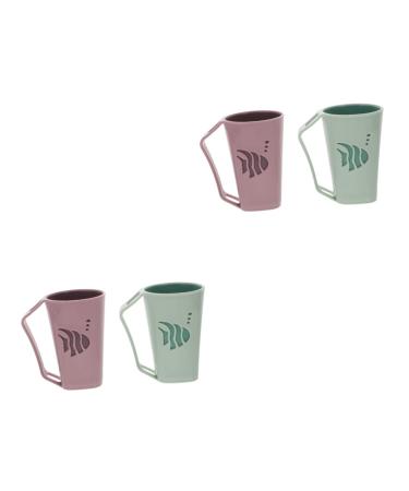 Zerodeko 4 Pcs Mouthwash Cup Portable Mouthwash Bottle Dental Storage Organizer Shower Water Cup Coffee Mug Tumbler Toothpaste Cup Cartoon Wash Cups Household Drink Cup Toothbrush Child Pp Pink light Green assorted Color x2pcs 12X8.5X10.5CMx2pcs