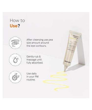 Vitamin K + Retinal Under Eye Cream | Reduce Dark Circles Wrinkles & Puffiness | Caff-eine Infused | For Men & Women | 14 gm - Buy Online on GoSupps.com
