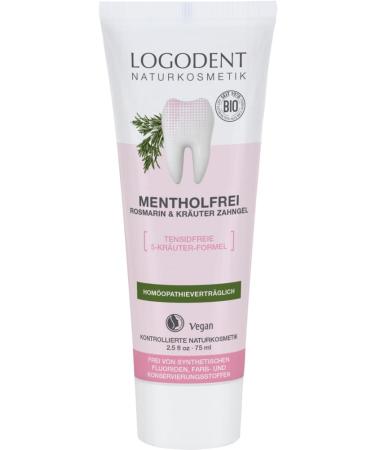 LOGONA Naturkosmetik Logona Menthol-Free Dental Gel with Rosemary and Herbs (6 x 75 ml) - Buy Online on GoSupps.com