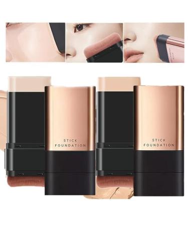 2 in 1 - Luxury Anti-Wrinkle Foundation, Multi-Purpose Foundation Makeup Brush, Lightweight Moisturizing Foundation, Long Lasting, Waterproof, Dual-Ended Foundation