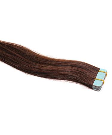 Tape In/On 100% Human Hair Remy Hair Extensions Hair Extension 2.5g / Weft (50cm - 10 Wefts - #2 Dark Brown)