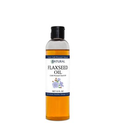 Flaxseed Oil - 100% Pure Flax Seed Oil - 0 Additives - 0 Fillers - Cold Pressed - Unrefined, 8 Oz 8 Ounce (Pack of 1)