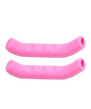 Bicycle Brake Lever Cover, Bike Brake Lever Protector Silicone Cycling Grips Accessory(Dark Pink)