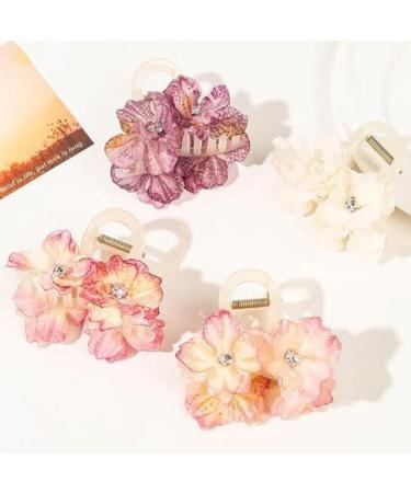 Yneyi Flower Hair Claw Clip Flower Hair Clip Flower Claw Clip Hair Accessories For Women (White Big) - Buy Online on GoSupps.com