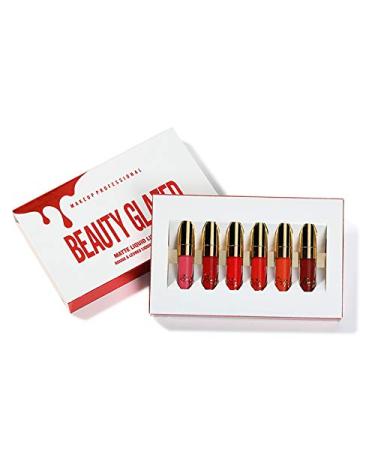 Beauty Glazed 6-Piece Matte Lip Gloss Set | Waterproof Silky Smooth Liquid Lipstick | Durable Non-Stick Moisturizing Makeup Cosmetics - Buy Online on GoSupps.com
