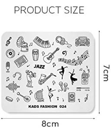 Alexnailart Nail Stamping Printing Plate Template Image Plate Stamper Scraper Music notes Musical instrument Dancer Jazz Pattern Nail Art Decoration DIY Print Manicure Design FA024 - Buy Online on GoSupps.com