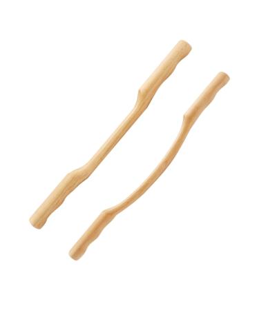 Gleavi 1 Set Massagebang made of wood foot massage roller hand tools Massage device made of wood neck massage tab massage stick for the back back roller stick training floor bamboo meridian 52x2.5cm beige