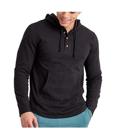 Hanes Originals Mens Pullover Hoodie, Tri-Blend Jersey Large Black