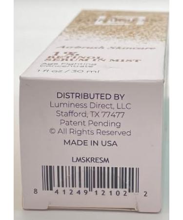 LUMINESS Anti-Aging Retinol 1% Face Serum | Brightening Airbrush Compatible Serum for Clear Skin Acne & Pores - Vitamin A & Natural Extracts - Buy Online on GoSupps.com
