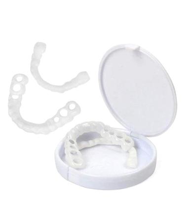 1 pair of snap on teeth veneers for men and women cover fakeed tooth trust smile temporary artificial teeth covers prosthesis teeth veneers