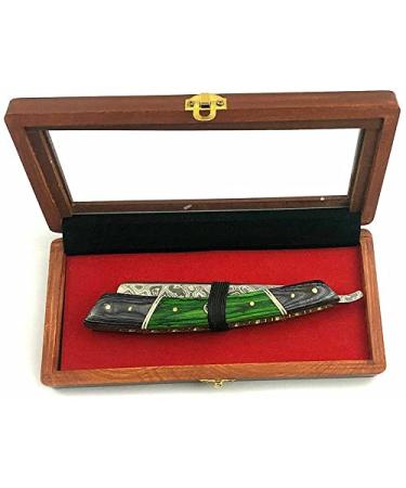 Handmade Damascus Steel Barber Razor Classic Straight Edge Shaving Razor with Wooden Case | Perfect Gift for Men - Buy Online on GoSupps.com