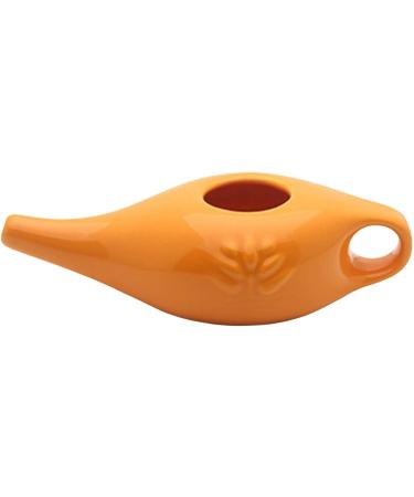 Milageto 250ml Ceramic Pot Nasal Pot for Travel Durable Portable Comfortable Grip Nose Cleaning Pot for Nasal Rinsing Nose Washing Orange - Buy Online on GoSupps.com