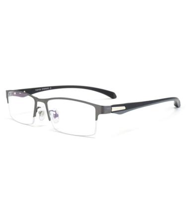 ZUVGEES Half Frame Metal TR90 Blue Light Filter Reading Glasses for Men and Women Lightweight Anti-blue Computer Glasses Gray 1.0 x