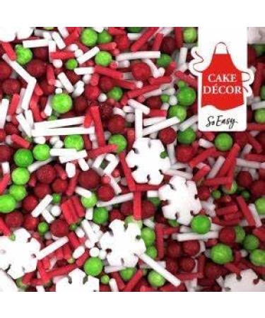 Cake Decor Christmas Sprinkles 90g | Mixed Coloured Sugar Decorations Festive Mix. | PREMIUM PRODUCT | DECORATE YOUR CHRISTMAS FOODS - Buy Online on GoSupps.com