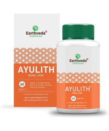 Earthveda Healthcare Ayulith Tablet for Kidney Stones and UTI - Natural Himalayan Shilajit Chandraprabhavati Gokhru Varun - 60 Tablets - Buy Online on GoSupps.com