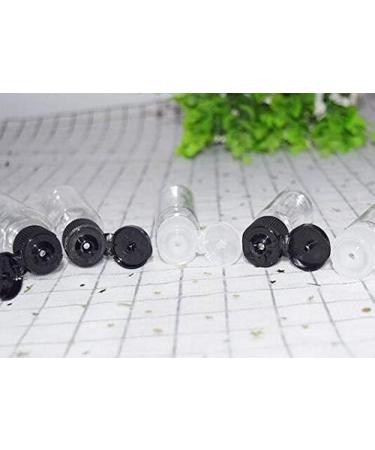 12 x 10ml Empty Plastic Bottles with Flip-Top Lid - Ideal for Softener Water Shower Gel & Emulsion - Black Lid - Buy Online on GoSupps.com