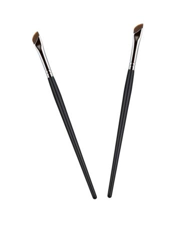 Outanaya 2pcs Eyebrow Brush Thin Eyeliner Brush Cosmetic Blending Brush Angled Eyeliner Brush Wood