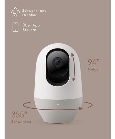 Nooie Baby Monitor - 360 WiFi Baby Camera 1080p HD Night Vision AI Tracking Intercom & Alexa Compatible - Buy Online on GoSupps.com