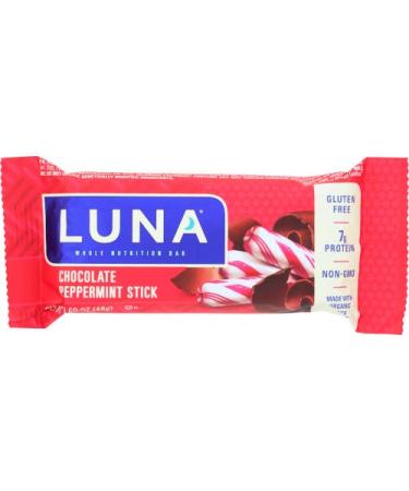 LUNA BAR - Gluten Free Bar - Chocolate Peppermint Stick 1.69 Ounce (Pack of 6)