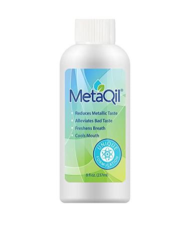 MetaQil Oral Rinse, Proven to Relieve Metallic, Bitter and Other Taste Disorders, Made from Natural Ingredients, Cools and Freshens Breath, Available in 8 oz Bottle, 1 Count