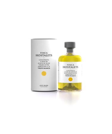FINCA HOSTALETS Extra Arbequina Virgin Olive Oil Seasoning with White Trufa. 500ml glass bottle (new format).