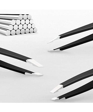 Tweezers set 4 in1set-professional stainless steel tweezers eyebrow trimming facial hair removal facial cleaning aids high-precision tweezers for men and women (BLACK) - Buy Online on GoSupps.com