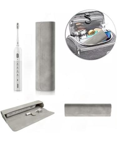 OGUARD PU Leather Electric Toothbrush Travel Case - Portable Holder for Traveling, Pen & Pencil Case - Gray - Buy Online on GoSupps.com