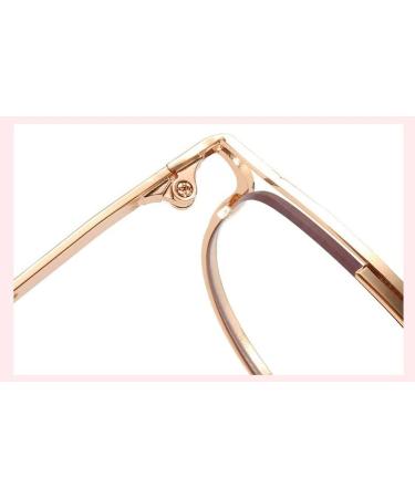 PARWANA Oversized Anti-UV Blue Light Blocking Reading Glasses +250 - Stylish Pink-Golden Computer Readers - Buy Online on GoSupps.com