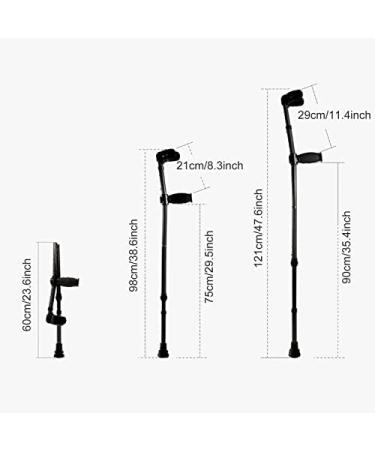 Folding Forearm Crutch Black Portable Hand Cane Walking Stick Adjustable Spring Shock-Absorbing Crutches for Seniors Disabled Lucky Star - Buy Online on GoSupps.com