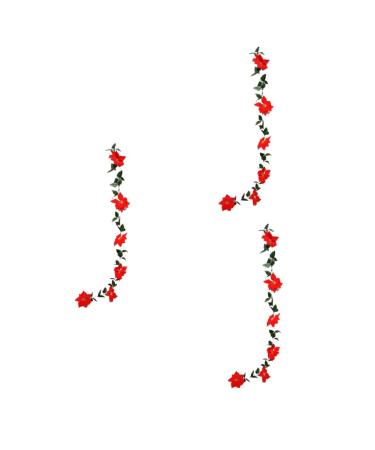 Zerodeko 3pcs String Artificial Flower Garland Decorated Garland Christmas Flower Garland Holiday Garland Office Decorations Christmas Garland Guirnaldas Para Ornament Window Flower Vine As Shownx3pcs mediumx3pcs