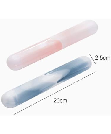 Eco-Friendly Portable Toothbrush Case - 2 Pack Transparent Candy-Colored Travel Cover for Camping School & Business Trips - Buy Online on GoSupps.com