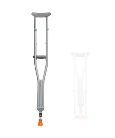 Folding Underarm Crutches Push Button Adjustable Axillary Crutches Shock Absorber Walking Cane for Adults Elderly Silver 1 Count Run forward