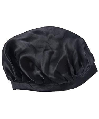 Silk Sleeping Cap for Women & Girls - Soft Hair Bonnet for Long Hair Care - Black - Buy Online on GoSupps.com
