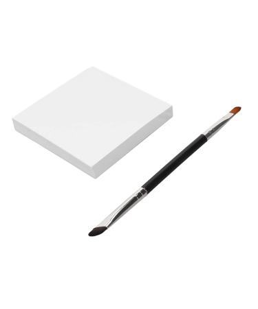 50 Sheets Nail Mixing Paper with Brush Waterproof Disposable Nail Art Mixing Paper for Nail Polish Mixing Medium Size