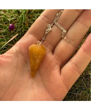 Buy Pandiui23 Yellow Aventurine Crystal Pendulum - Hexagonal Vintage for Radiesthesia Chakra Reiki & Meditation - Buy Online on GoSupps.com