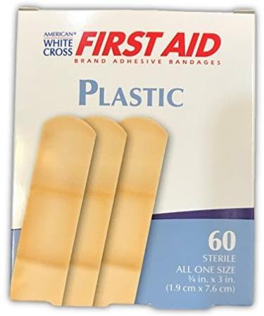 First Aid Plastic Bandages 3/4 x 3 Inches - 60 Count Box | Durable & Reliable for All Your Injuries - Buy Online on GoSupps.com