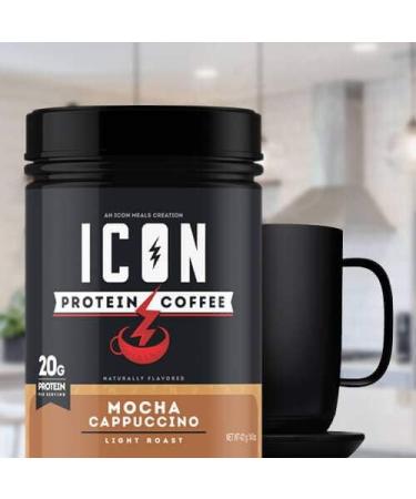 Buy ICON MEALS Protein Coffee - Premium Whey Protein with 150mg Caffeine | Keto Friendly Gluten-Free Low Carb Nootropic Blend - Mocha Cappuccino - Buy Online on GoSupps.com