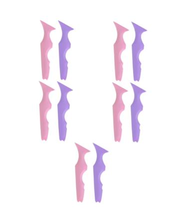 FOMIYES 10 Pcs Silicone Beauty Ruler Pink Duct Tape Eyeliner Guide Template Eyeshadow Aids Face Mask Spoon