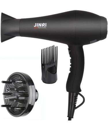 Hair Dryer 1875W Negative Ionic Fast Dry Low Noise Blow Dryer Professional Salon Hair Dryers with Diffuser Concentrator Styling Pik 2 Speed and 3 Heat Settings (Bk)