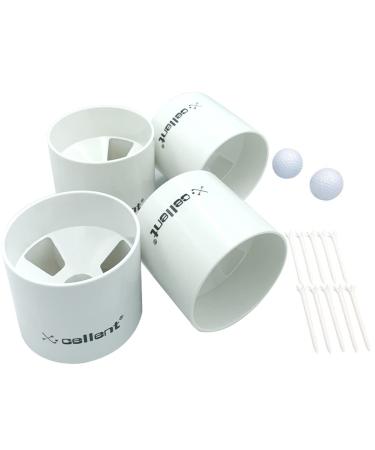 XCELLENT Golf Green Cups Plastic Golf Hole Cups for Backyard Practice Putting Green,Outdoor Indoor Golf Putting Cup,2pcs Practice Golf Balls,10pcs Low Friction Plastic Golf Tees 4" Golf Cup - 4Pcs - Buy Online on GoSupps.com