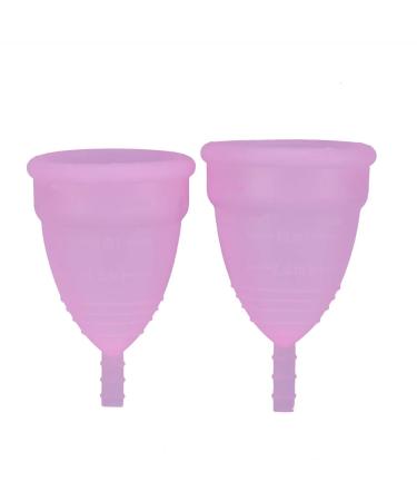 3COLORS 2PCs / SE menstrual cup for beginners - soft reusable period cup Tampon and pad Alternative cleaner disposable model of reusable silicone cups tampon (pink)
