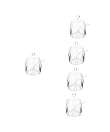 Zerodeko Clear Container Coffee Container 5pcs Spice Jar Seasoning Decorate Acrylic Ornament Container Condiment Bottle
