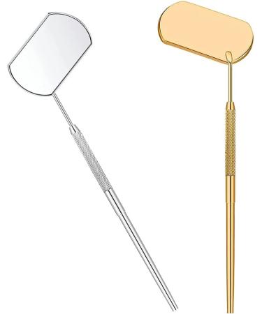 Ikasus Angular Eyelash Mirror - Stainless Steel Eyelash Extension Tool & Accessories | Perfect for Application & Check | Gold Finish - Buy Online on GoSupps.com