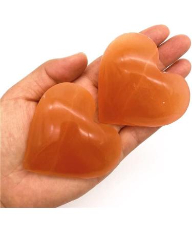 1PC Natural Orange Selenite Heart Shaped Hand Carved Gypsum Crystal Stone for Decoration Natural Stones Chakra Reiki Balancing - Buy Online on GoSupps.com