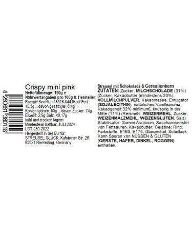 Strussel Happiness Chocolate Balls - Crispy Mini Pink Metallic 150g | Pearl Chocolate Sprinkles for Birthday Cakes Cupcakes & Cake Pops - Buy Online on GoSupps.com