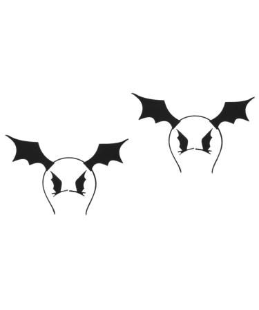 FRCOLOR 2 Sets Bat Headband Hair Clip Halloween Headbands for Women Halloween Decor Bat Headbands Bat Cosplay Ears Hair Hoops Halloween Prop Black Clips Hair Clips Party Headband Fabric