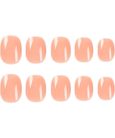 24pcs Short Nude Pink False Nails - Press On Removable Glue-On Fake Nails for Women and Girls - Nail Art Accessories - Buy Online on GoSupps.com